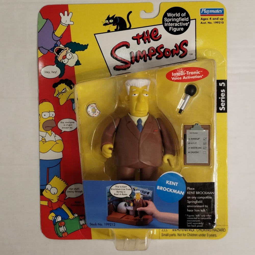 The Simpsons Kent Brockman Intelli - Tronic Figure nwot Ages 4 and up